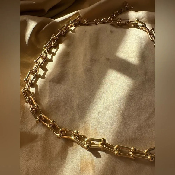 Hardware Graduated Link 18K Gold STAINLESS STEEL Waterproof Necklace - Picture 12 of 14